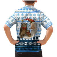 Owl Love Santa Moon Christmas Family Matching Mermaid Dress and Hawaiian Shirt Xmas Holiday Patterns - Wonder Print Shop