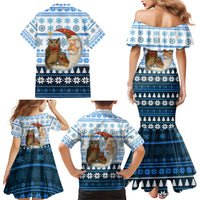 Owl Love Santa Moon Christmas Family Matching Mermaid Dress and Hawaiian Shirt Xmas Holiday Patterns - Wonder Print Shop