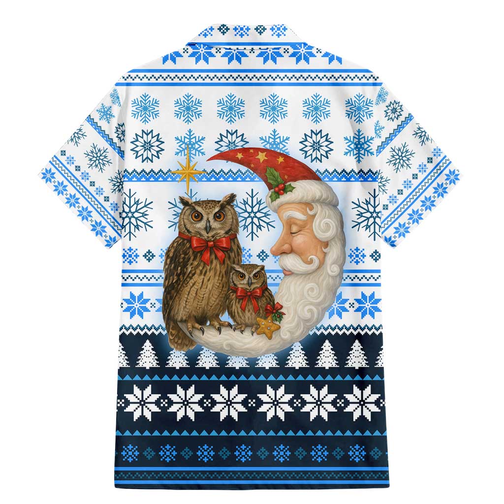 Owl Love Santa Moon Christmas Family Matching Mermaid Dress and Hawaiian Shirt Xmas Holiday Patterns - Wonder Print Shop