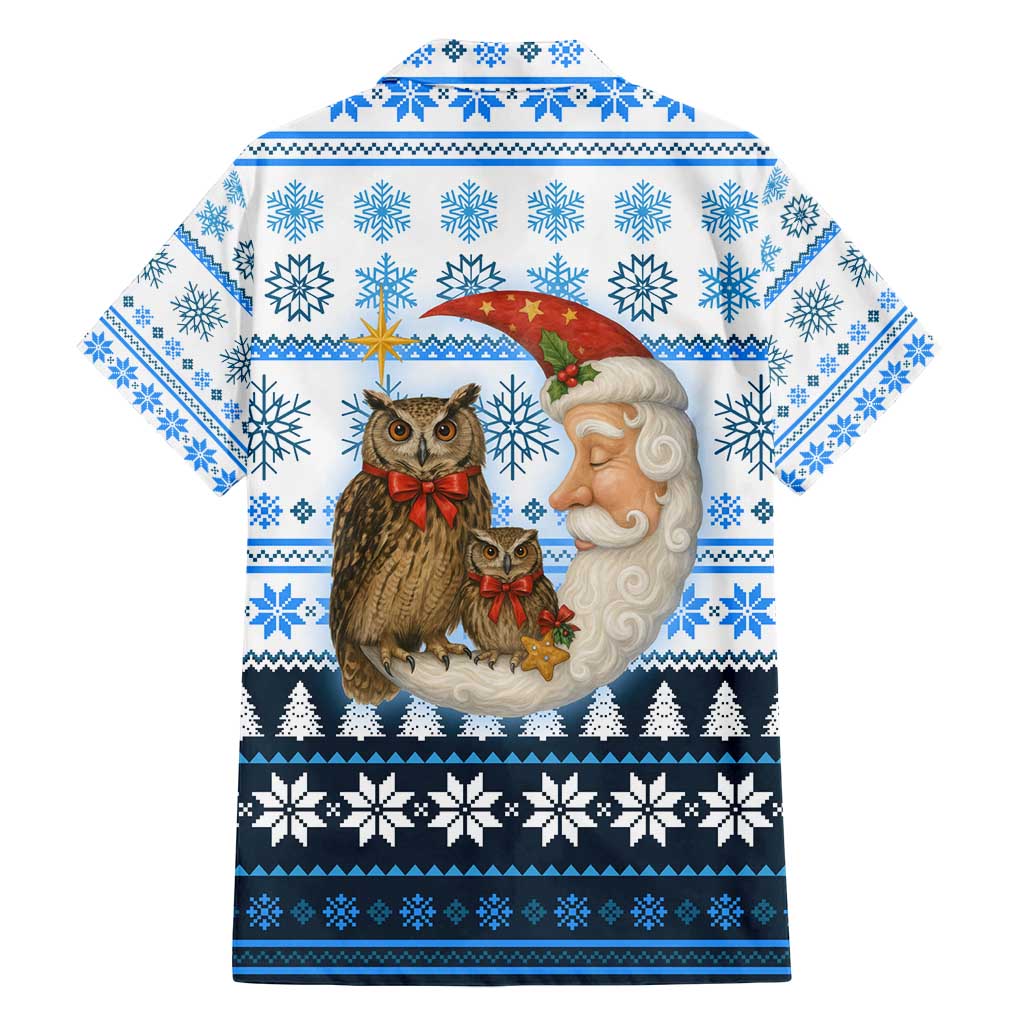 Owl Love Santa Moon Christmas Family Matching Puletasi and Hawaiian Shirt Xmas Holiday Patterns - Wonder Print Shop