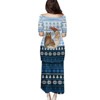 Owl Love Santa Moon Christmas Family Matching Puletasi and Hawaiian Shirt Xmas Holiday Patterns - Wonder Print Shop