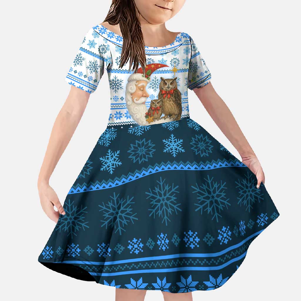 Owl Love Santa Moon Christmas Family Matching Summer Maxi Dress and Hawaiian Shirt Xmas Holiday Patterns - Wonder Print Shop