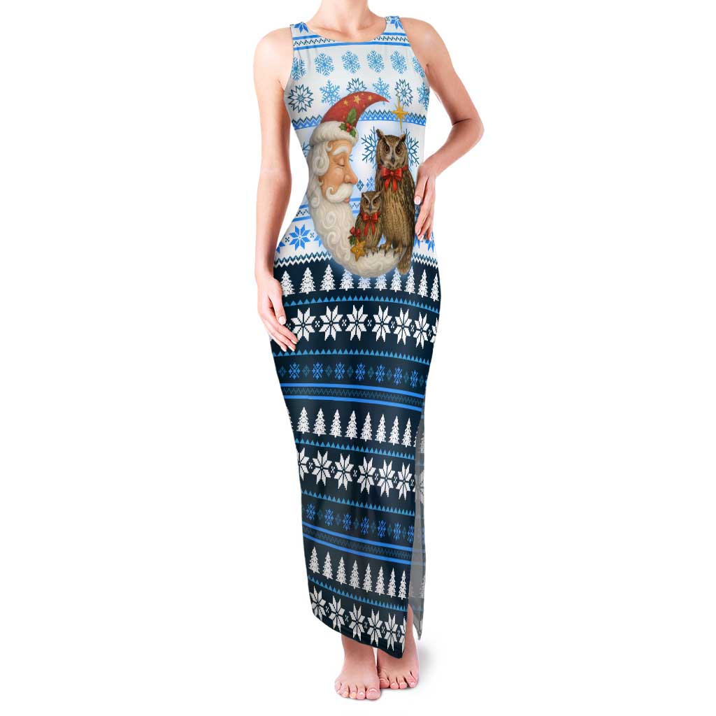 Owl Love Santa Moon Christmas Family Matching Tank Maxi Dress and Hawaiian Shirt Xmas Holiday Patterns - Wonder Print Shop