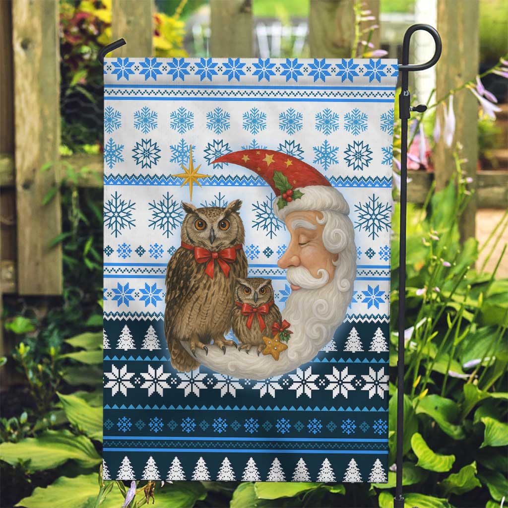 Owl Love Santa Moon Christmas Garden Flag Xmas Holiday Patterns - Wonder Print Shop