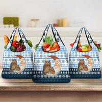 Owl Love Santa Moon Christmas Grocery Bag Xmas Holiday Patterns - Wonder Print Shop
