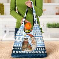 Owl Love Santa Moon Christmas Grocery Bag Xmas Holiday Patterns - Wonder Print Shop