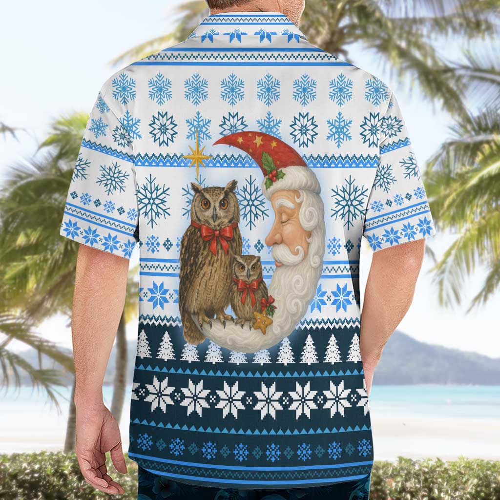 Owl Love Santa Moon Christmas Hawaiian Shirt Xmas Holiday Patterns - Wonder Print Shop