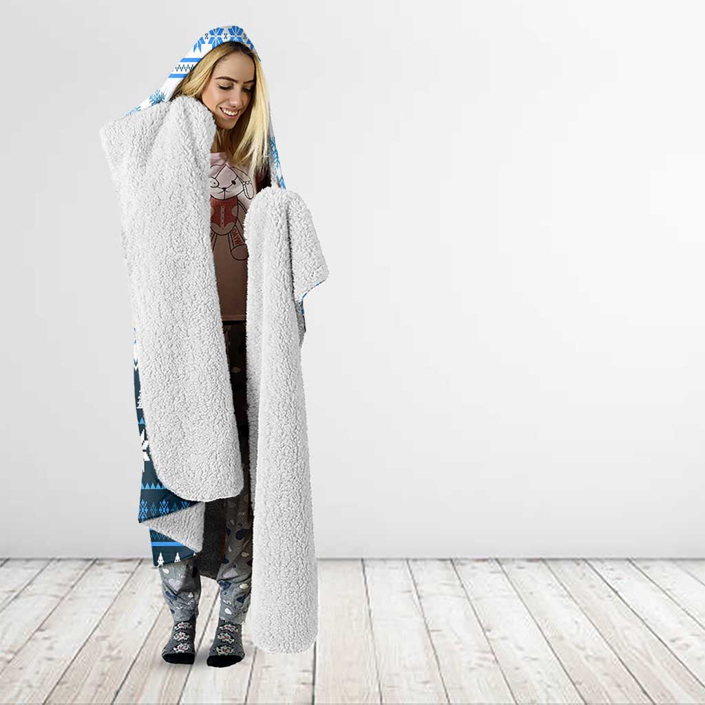 Owl Love Santa Moon Christmas Hooded Blanket Xmas Holiday Patterns - Wonder Print Shop