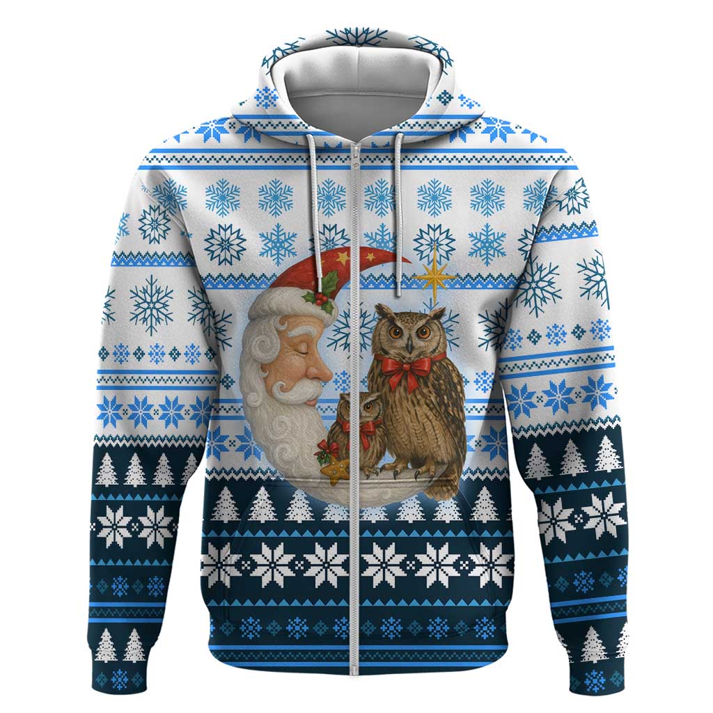 Owl Love Santa Moon Christmas Hoodie Xmas Holiday Patterns - Wonder Print Shop
