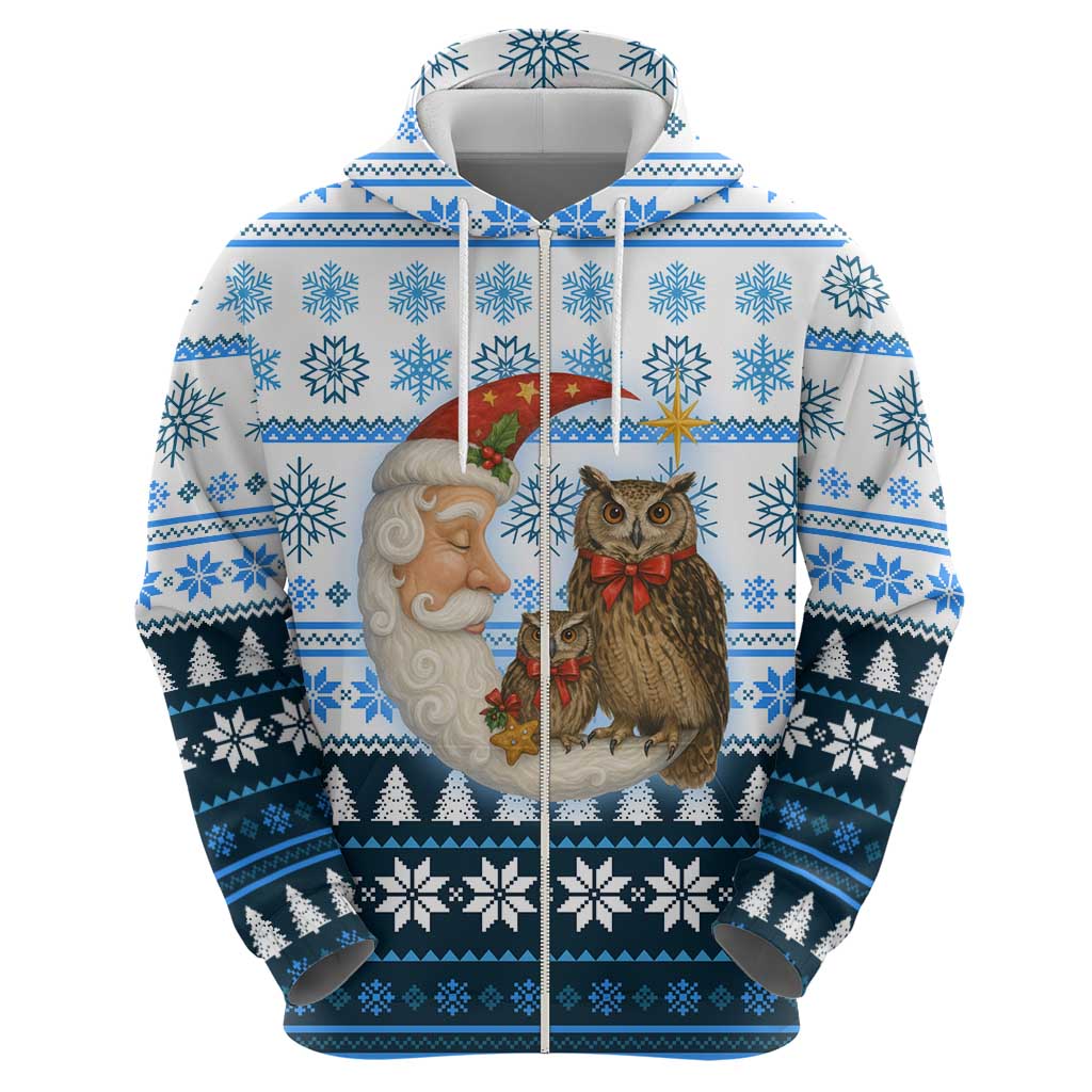 Owl Love Santa Moon Christmas Hoodie Xmas Holiday Patterns - Wonder Print Shop