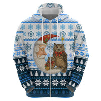 Owl Love Santa Moon Christmas Hoodie Xmas Holiday Patterns - Wonder Print Shop