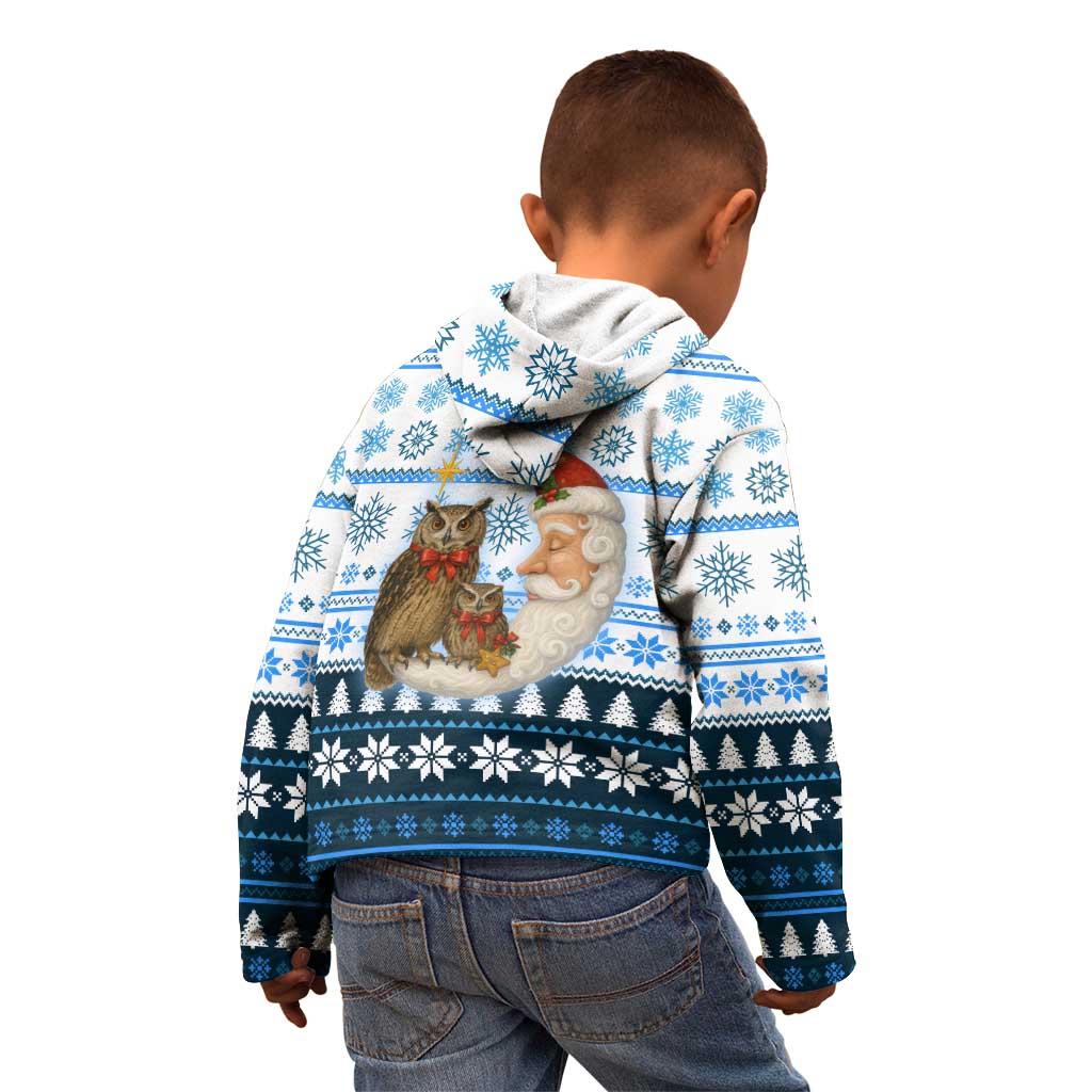 Owl Love Santa Moon Christmas Kid Hoodie Xmas Holiday Patterns - Wonder Print Shop