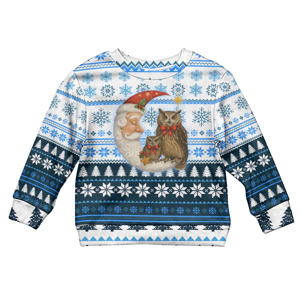 Owl Love Santa Moon Christmas Kid Ugly Christmas Sweater Xmas Holiday Patterns - Wonder Print Shop
