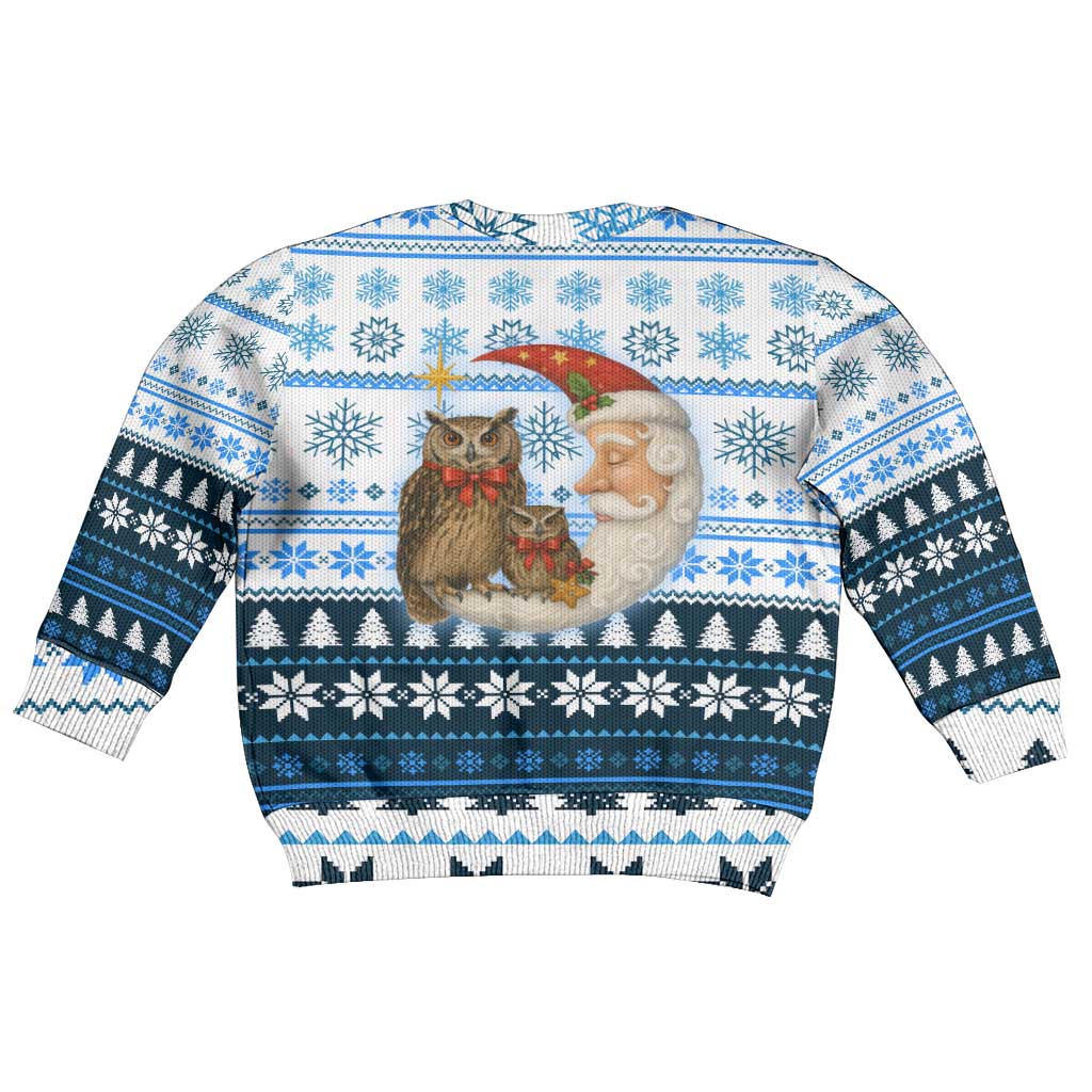 Owl Love Santa Moon Christmas Kid Ugly Christmas Sweater Xmas Holiday Patterns - Wonder Print Shop