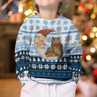 Owl Love Santa Moon Christmas Kid Ugly Christmas Sweater Xmas Holiday Patterns - Wonder Print Shop