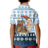 Owl Love Santa Moon Christmas Kid Polo Shirt Xmas Holiday Patterns - Wonder Print Shop