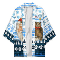 Owl Love Santa Moon Christmas Kimono Xmas Holiday Patterns - Wonder Print Shop