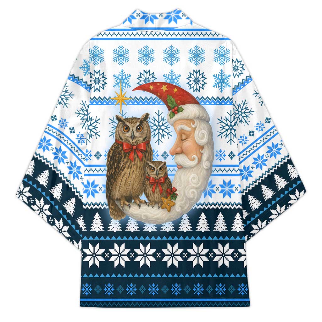 Owl Love Santa Moon Christmas Kimono Xmas Holiday Patterns - Wonder Print Shop