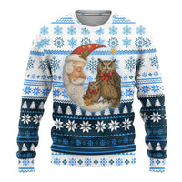 Owl Love Santa Moon Christmas Ugly Christmas Sweater Xmas Holiday Patterns - Wonder Print Shop