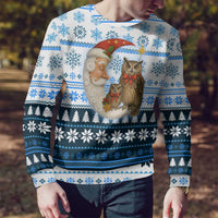 Owl Love Santa Moon Christmas Ugly Christmas Sweater Xmas Holiday Patterns - Wonder Print Shop
