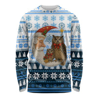 Owl Love Santa Moon Christmas Long Sleeve Shirt Xmas Holiday Patterns - Wonder Print Shop