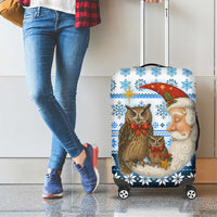 Owl Love Santa Moon Christmas Luggage Cover Xmas Holiday Patterns - Wonder Print Shop