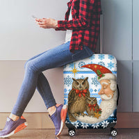 Owl Love Santa Moon Christmas Luggage Cover Xmas Holiday Patterns - Wonder Print Shop