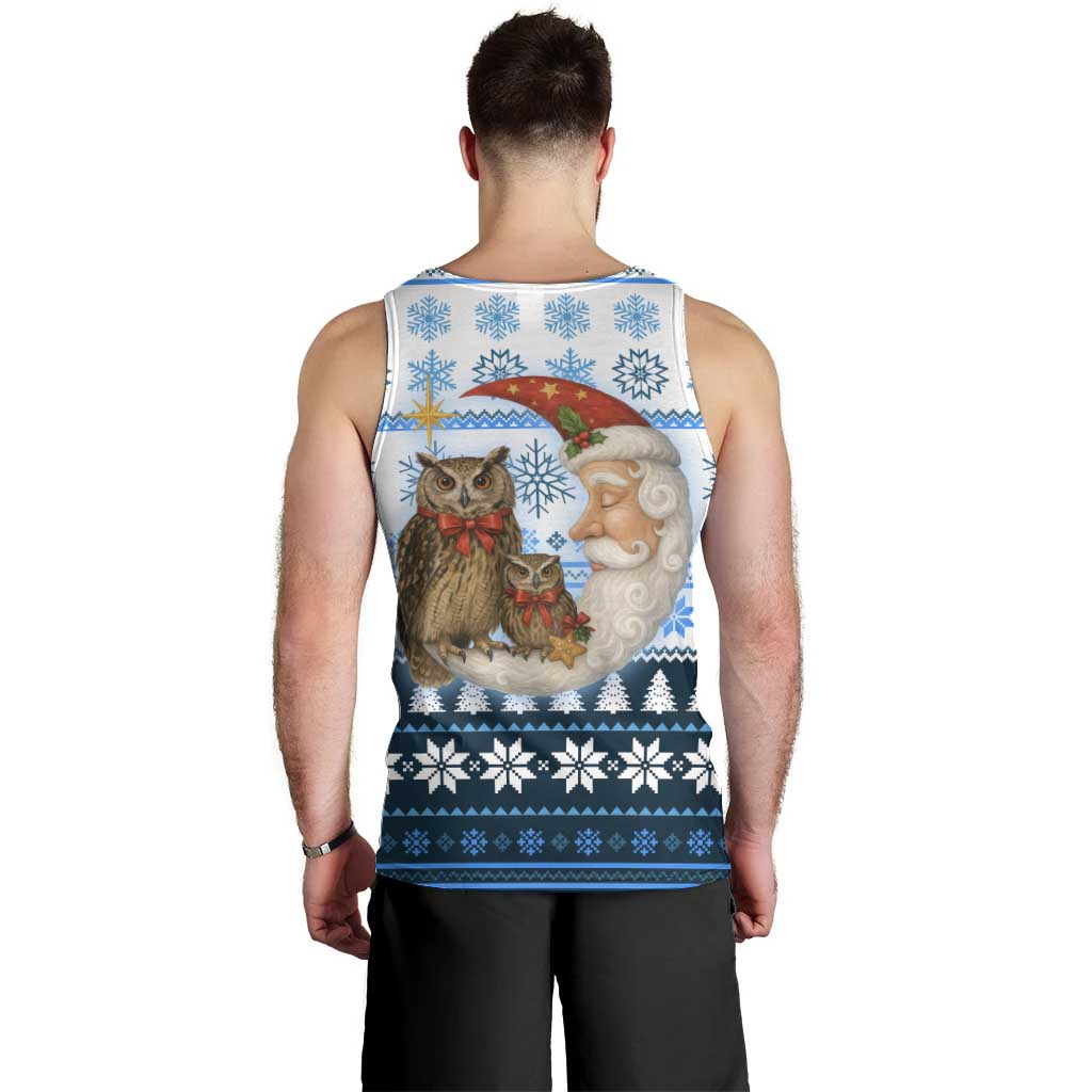 Owl Love Santa Moon Christmas Men Tank Top Xmas Holiday Patterns - Wonder Print Shop