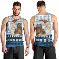 Owl Love Santa Moon Christmas Men Tank Top Xmas Holiday Patterns - Wonder Print Shop