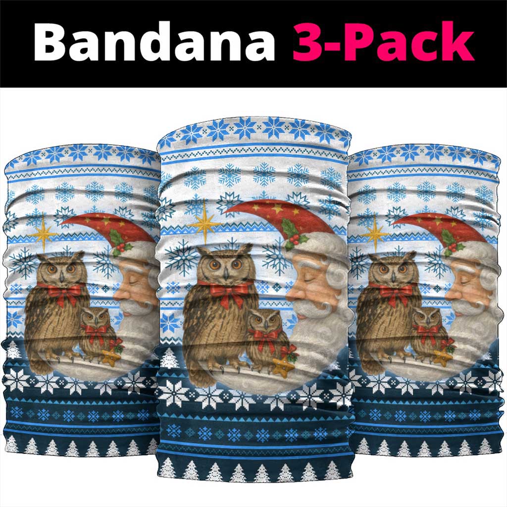 Owl Love Santa Moon Christmas Neck Gaiter Xmas Holiday Patterns - Wonder Print Shop