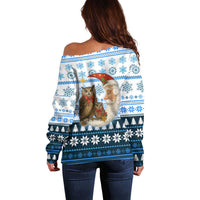 Owl Love Santa Moon Christmas Off Shoulder Sweater Xmas Holiday Patterns - Wonder Print Shop