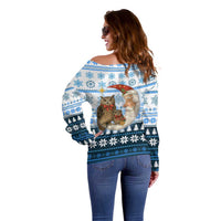 Owl Love Santa Moon Christmas Off Shoulder Sweater Xmas Holiday Patterns - Wonder Print Shop