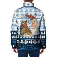 Owl Love Santa Moon Christmas Padded Jacket Xmas Holiday Patterns - Wonder Print Shop