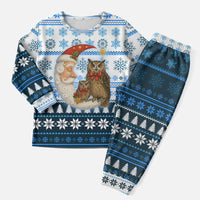 Owl Love Santa Moon Christmas Pajama Set Xmas Holiday Patterns - Wonder Print Shop