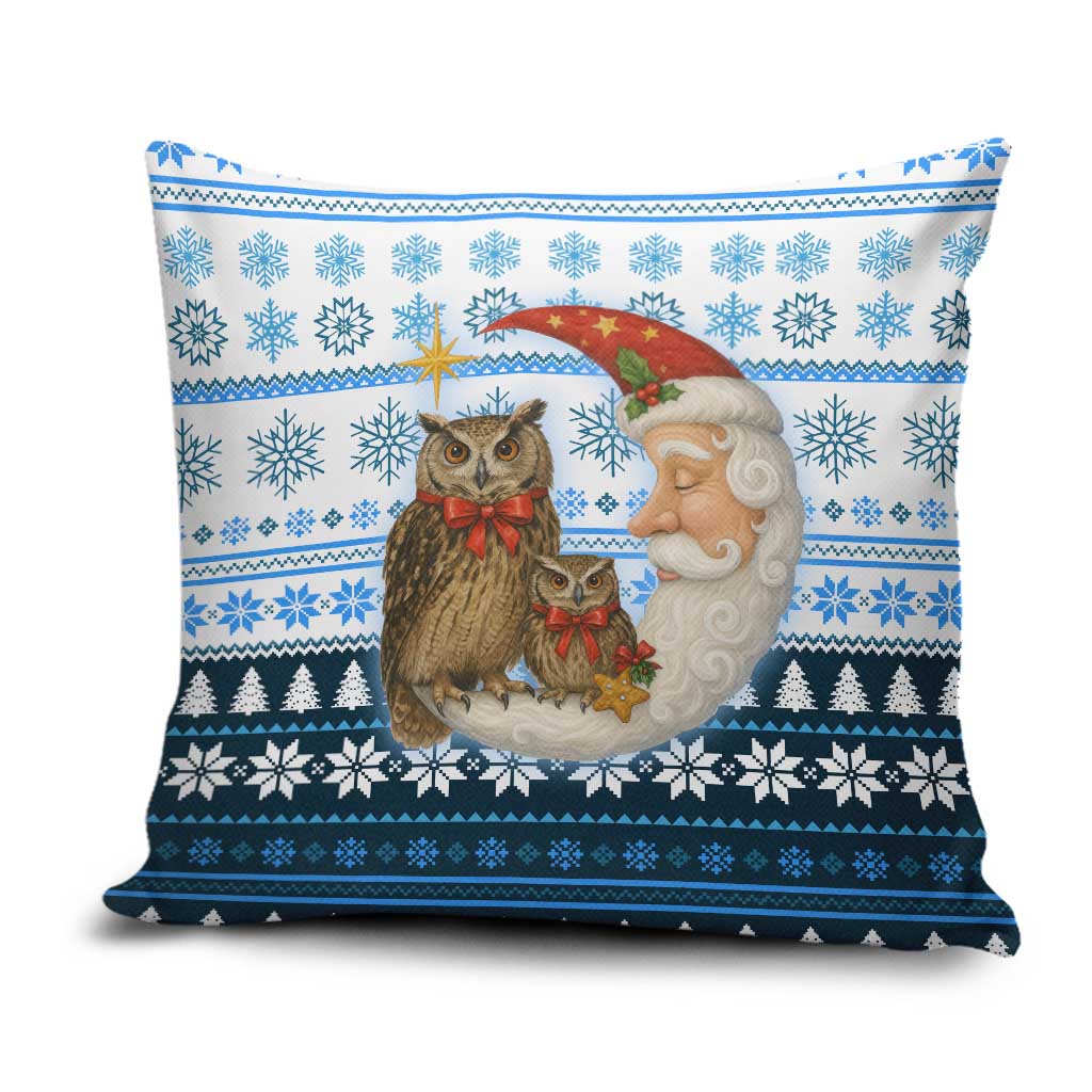 Owl Love Santa Moon Christmas Pillow Cover Xmas Holiday Patterns - Wonder Print Shop