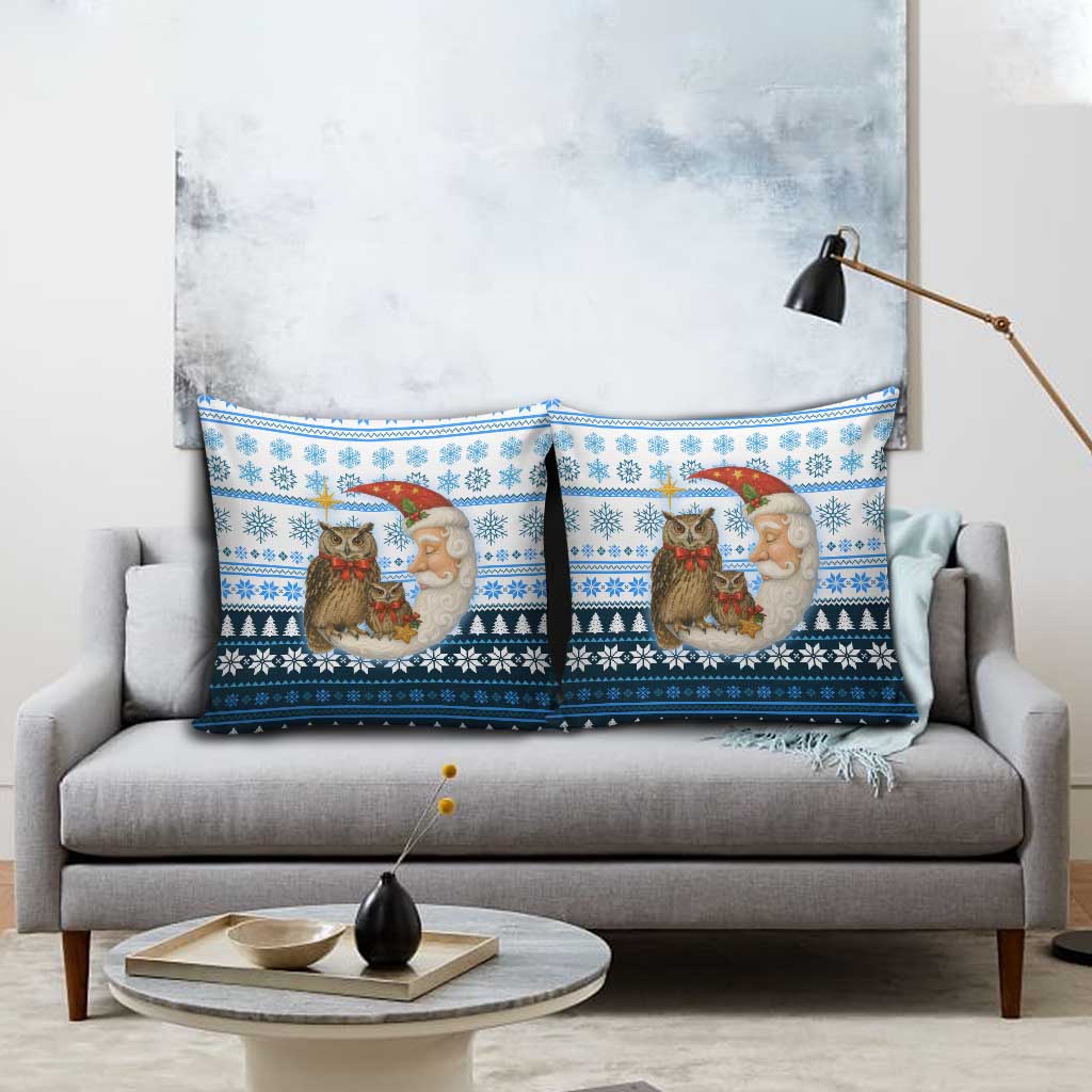 Owl Love Santa Moon Christmas Pillow Cover Xmas Holiday Patterns - Wonder Print Shop