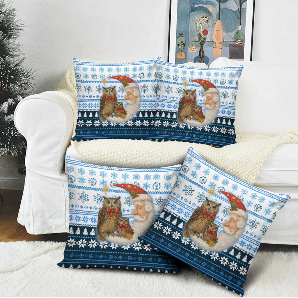 Owl Love Santa Moon Christmas Pillow Cover Xmas Holiday Patterns - Wonder Print Shop