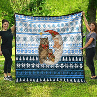 Owl Love Santa Moon Christmas Quilt Xmas Holiday Patterns - Wonder Print Shop