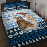 Owl Love Santa Moon Christmas Quilt Bed Set Xmas Holiday Patterns - Wonder Print Shop