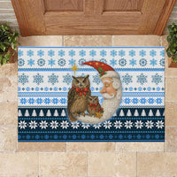 Owl Love Santa Moon Christmas Rubber Doormat Xmas Holiday Patterns - Wonder Print Shop