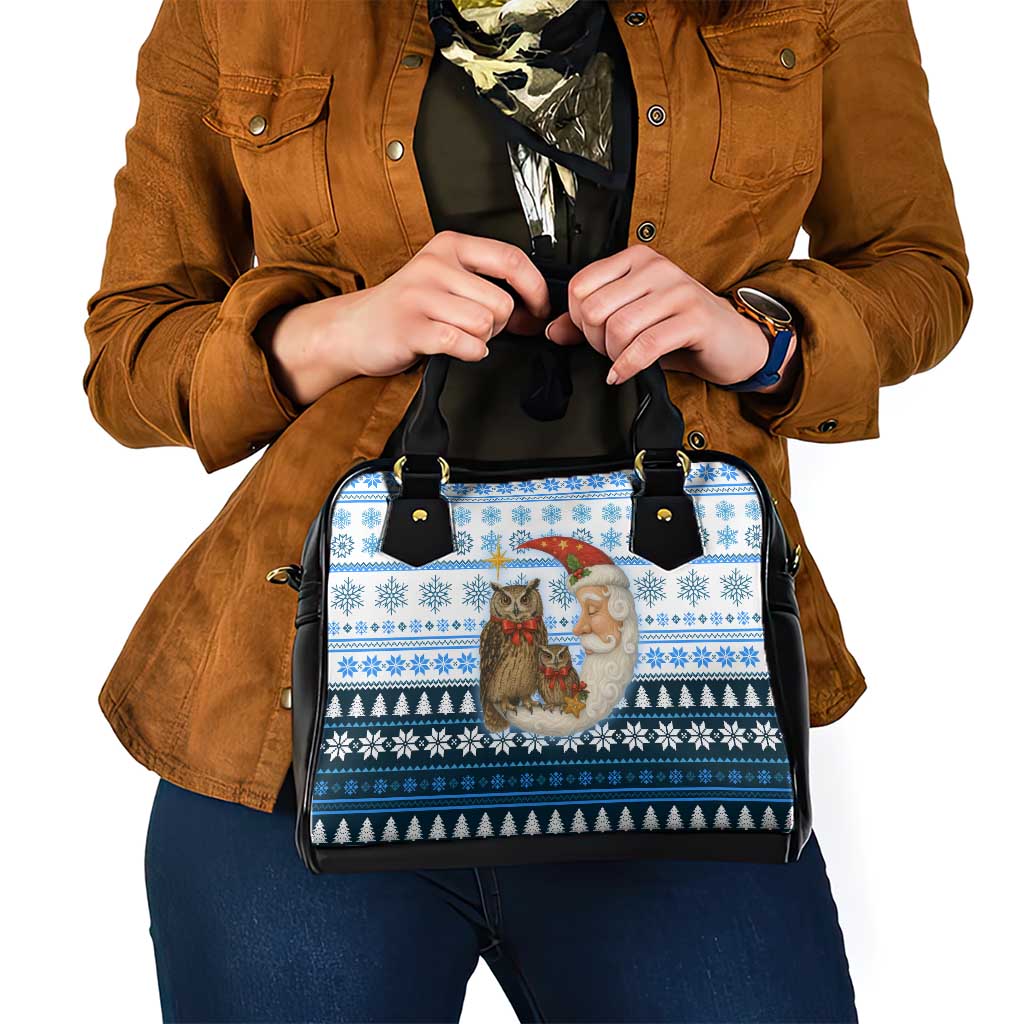 Owl Love Santa Moon Christmas Shoulder Handbag Xmas Holiday Patterns - Wonder Print Shop