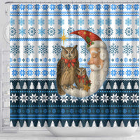 Owl Love Santa Moon Christmas Shower Curtain Xmas Holiday Patterns - Wonder Print Shop