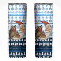 Owl Love Santa Moon Christmas Skinny Tumbler Xmas Holiday Patterns - Wonder Print Shop