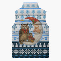 Owl Love Santa Moon Christmas Sleeveless Puffer Jacket Xmas Holiday Patterns - Wonder Print Shop