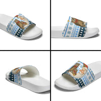 Owl Love Santa Moon Christmas Slide Sandals Xmas Holiday Patterns - Wonder Print Shop