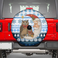 Owl Love Santa Moon Christmas Spare Tire Cover Xmas Holiday Patterns - Wonder Print Shop
