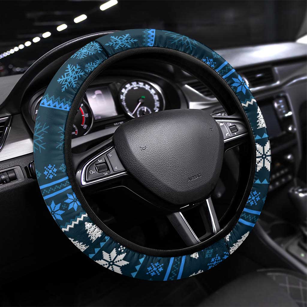 Owl Love Santa Moon Christmas Steering Wheel Cover Xmas Holiday Patterns - Wonder Print Shop