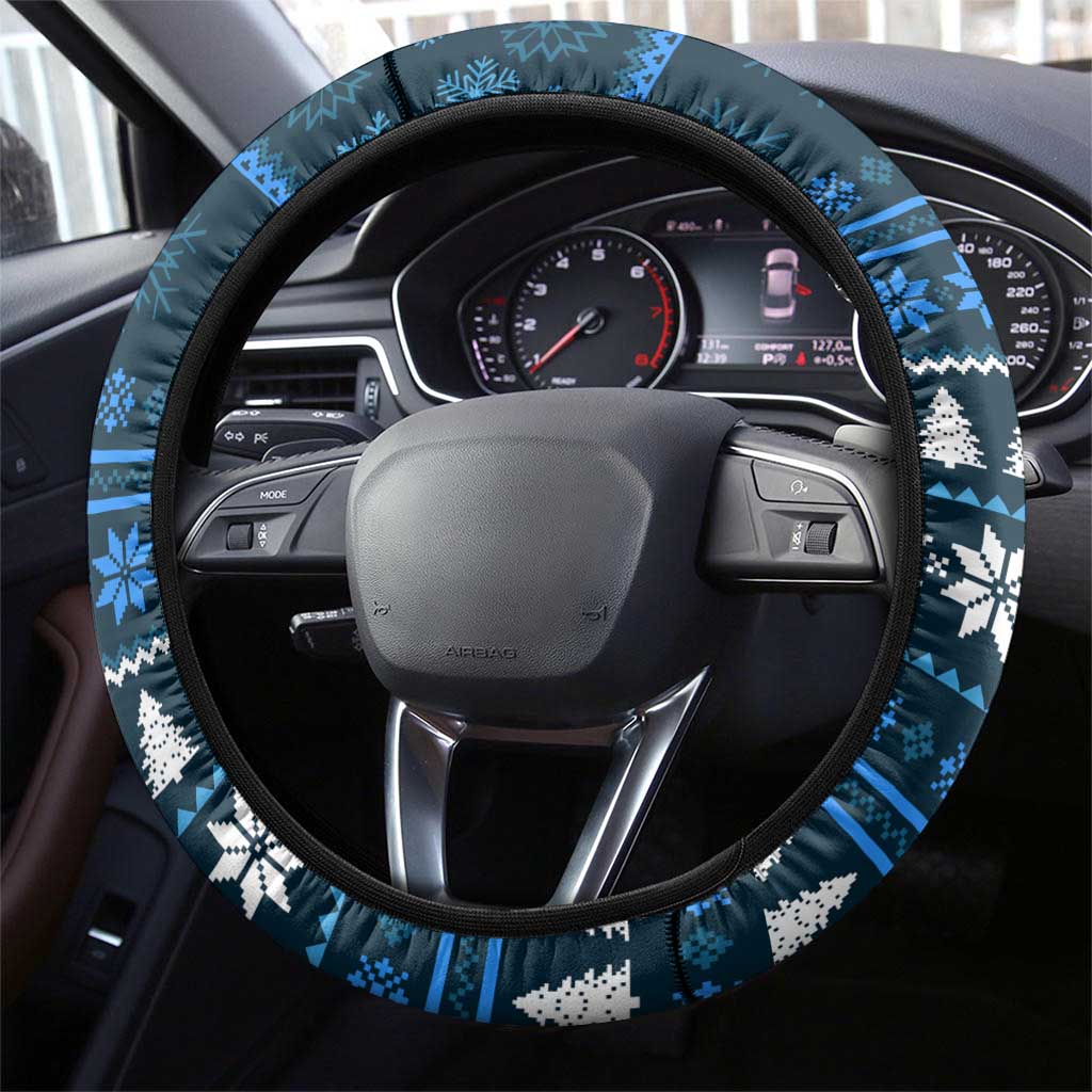Owl Love Santa Moon Christmas Steering Wheel Cover Xmas Holiday Patterns - Wonder Print Shop