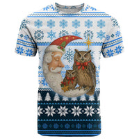 Owl Love Santa Moon Christmas T Shirt Xmas Holiday Patterns - Wonder Print Shop