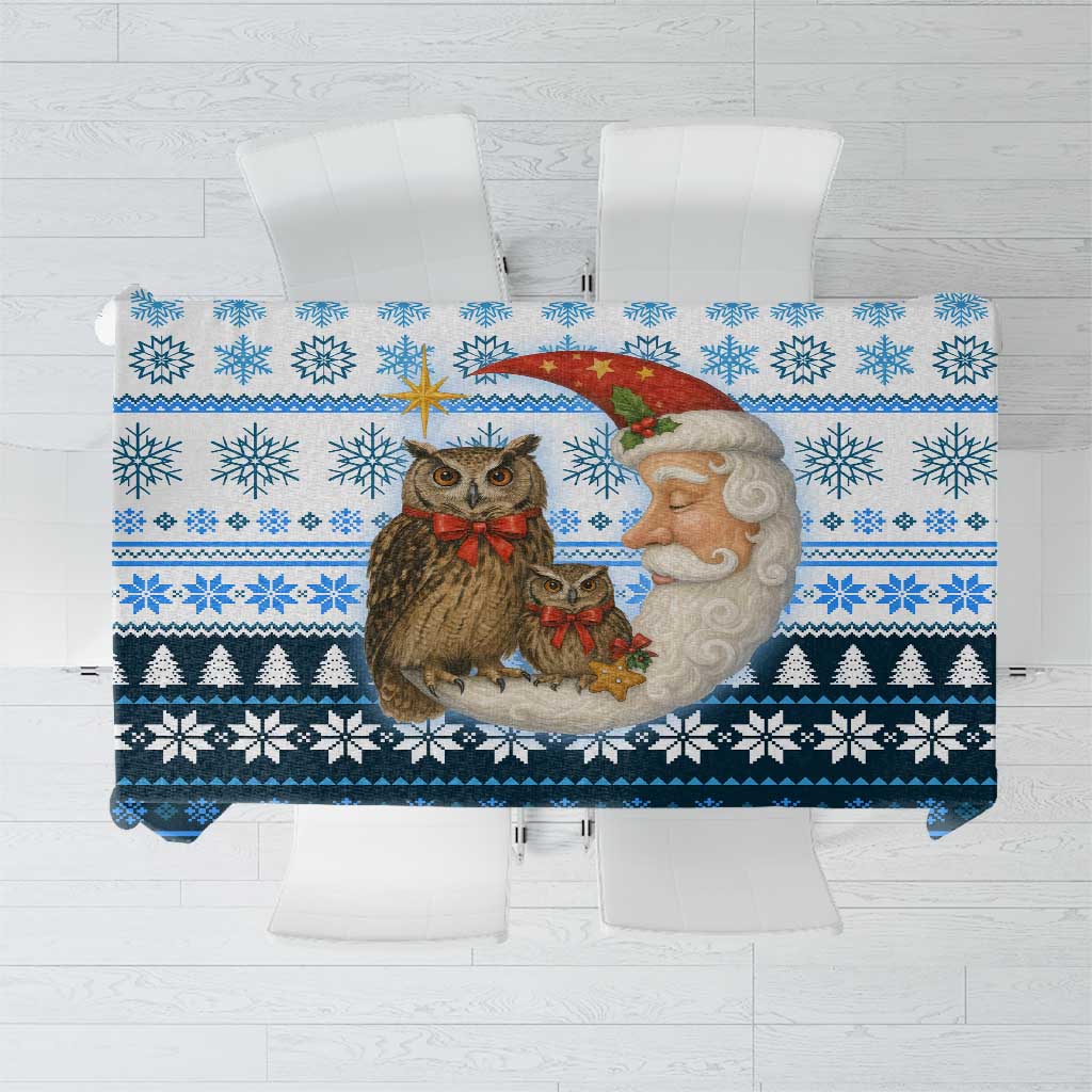 Owl Love Santa Moon Christmas Tablecloth Xmas Holiday Patterns - Wonder Print Shop